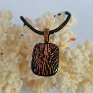 SOLD Tree Spirit Dichroic glass necklace